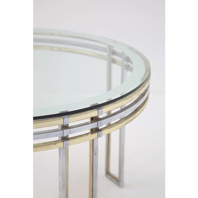 Gold Italian Dining Table in Steel, 1970 For Sale - Image 8 of 13