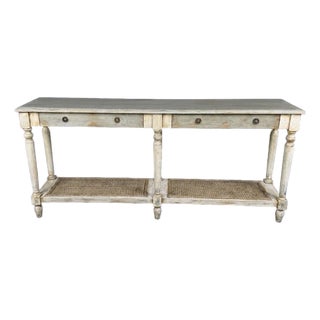 Late 20th Century Bespoke Swedish Gustavian Style Draper's Table — Newly Painted For Sale