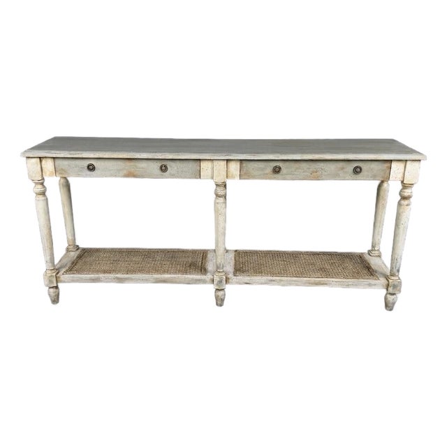 Late 20th Century Bespoke Swedish Gustavian Style Draper's Table — Newly Painted For Sale