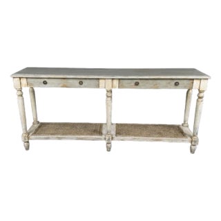 Late 20th Century Swedish Gustavian Style Draper's Table — Newly Painted For Sale