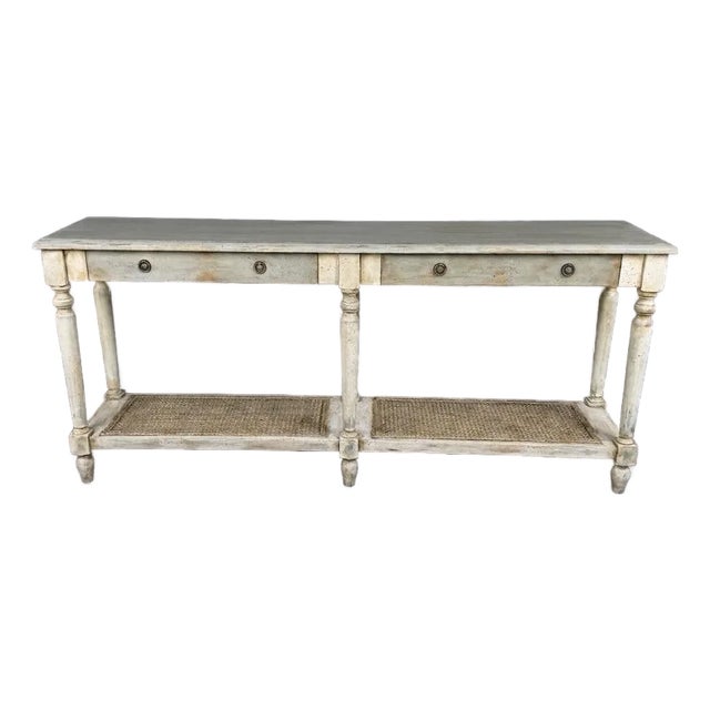 Late 20th Century Swedish Gustavian Style Draper's Table — Newly Painted For Sale