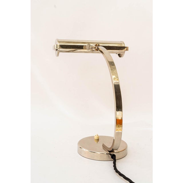 Art Deco nickel - plated table lamp vienna around 1920s Original condition European Plug (up to 250V).The wiring of this...