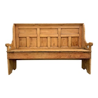 18th Century English Pine Settle For Sale