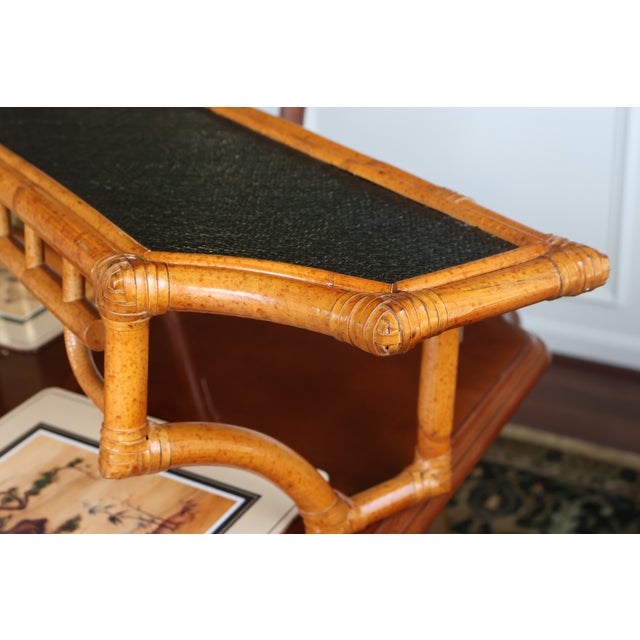Vintage Great City Traders Chinoiserie Bamboo & Rattan Wall Shelf For Sale - Image 11 of 16
