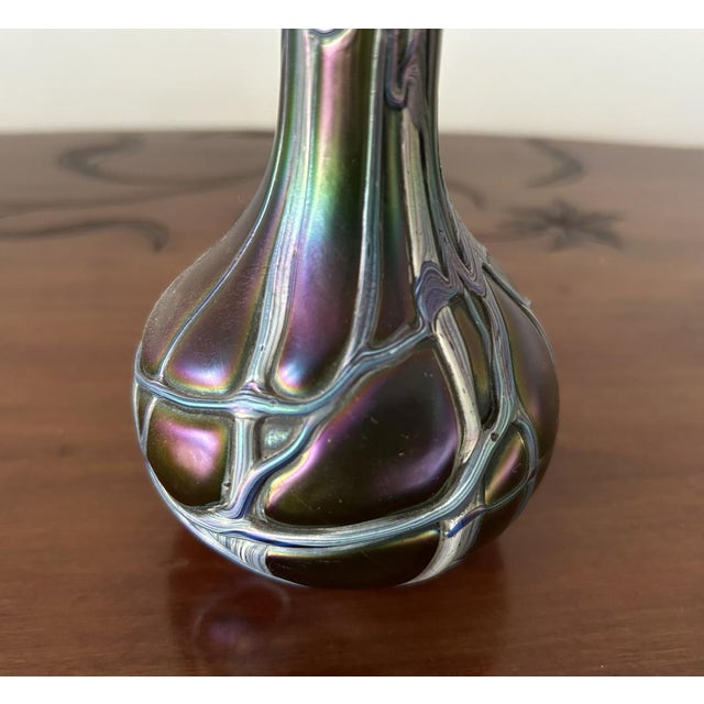 1920s Art Nouveau Favrille Blown Glass Vase from Pallme König, Austria, 1920s For Sale - Image 5 of 16