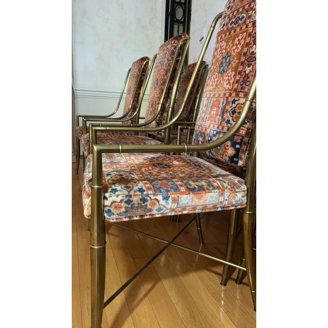 Set of 8 Imperial Brass Dining Chairs Attributed to Weiman / Warren Lloyd for Mastercraft For Sale - Image 16 of 18