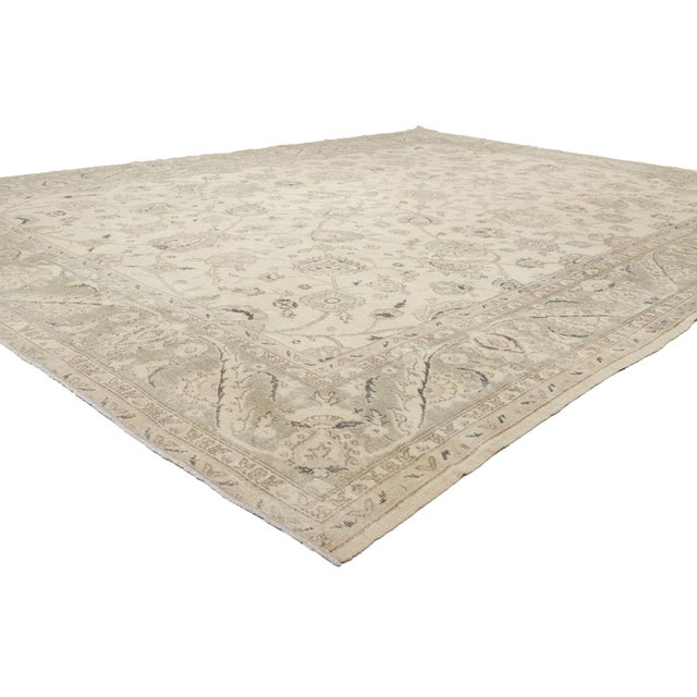 51232 Vintage Turkish Sivas Rug, 09'11 x 13'02. The Botanical Reverie: A Vintage Turkish Sivas Masterpiece of Pastoral...