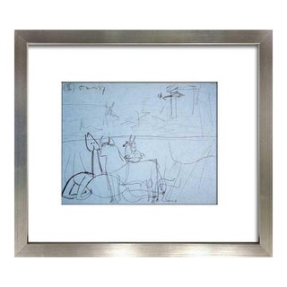 Pablo Picasso Guernica Horse Prepatory Ltd Edition Lithograph +Custom Frame For Sale