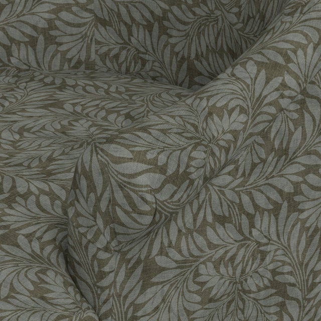 Green Stoffer Home x Cloth & Company Marie Bun Foot Chair in Geogian Vine Olive and Slate For Sale - Image 8 of 8