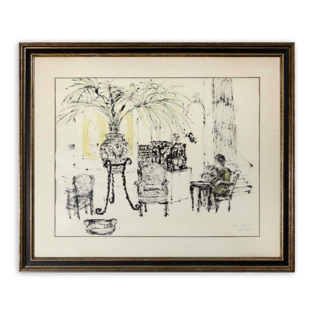 A modernist watercolor on paper titled "Cordoba Spain" by Michigan artist Sophie Fordon. Signed, titled, and dated 1971 in...