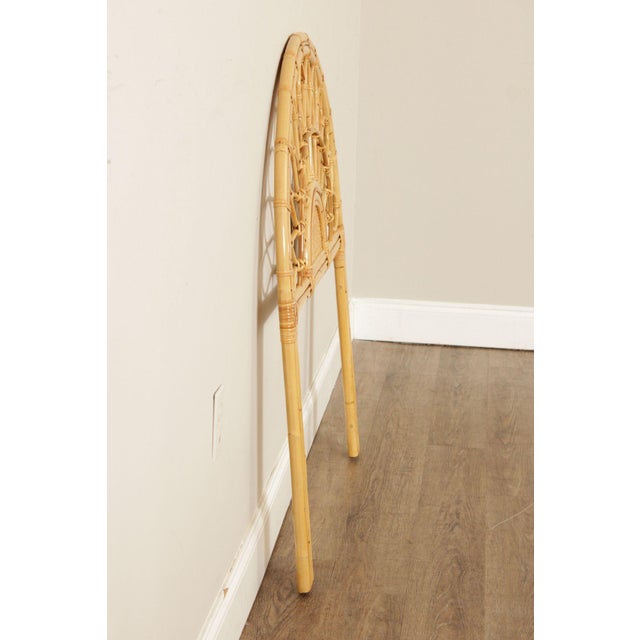 Wood Boho Coastal Style Vintage Pair of Bamboo and Rattan Twin Headboards For Sale - Image 7 of 12