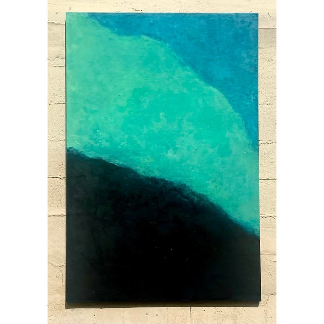 Wood Vintage Monumental Boho Original Abstract Oil on Canvas For Sale - Image 7 of 9