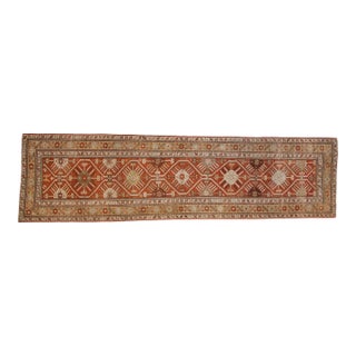 Antique Distressed Caucasian Rug Runner - 3'1" x 11'2" For Sale