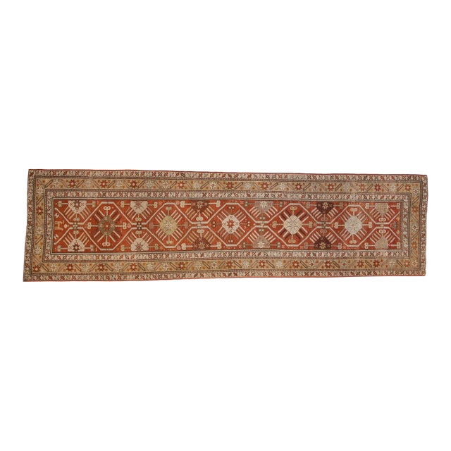 Antique Distressed Caucasian Rug Runner - 3'1" x 11'2" For Sale