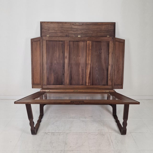 19th Century Mahogany Cartographic Display Cabinet with Drop-Front Viewing Table For Sale - Image 13 of 18