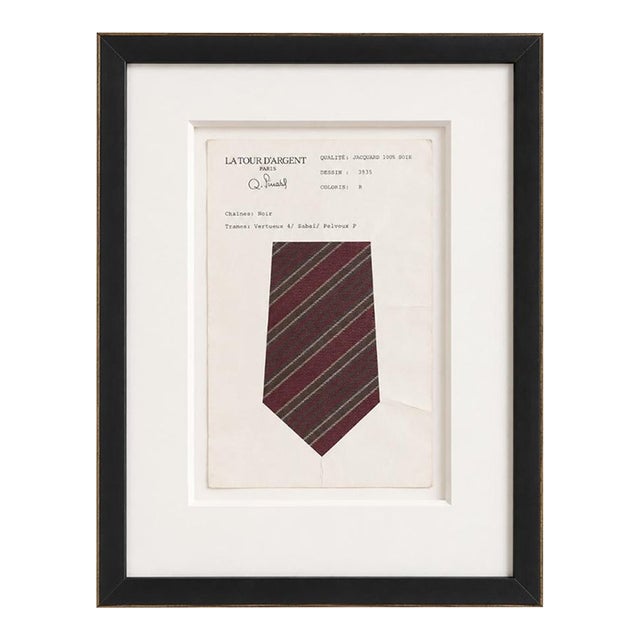 Early 20th Century Framed French Silk Tie Art (C) For Sale