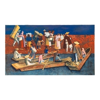 Mexican Travelers, Signed Lithograph by Millard Owen Sheets For Sale