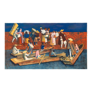 Mexican Travelers, Signed Lithograph by Millard Owen Sheets