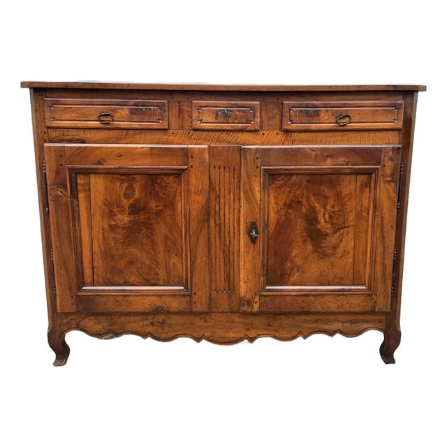 French 18th Century Louis XV Provincial Two Door Walnut Buffet For Sale