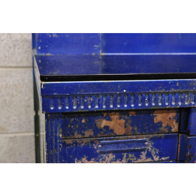 Vintage American Cabinet Co Steel Metal 24 Drawer Blue Dental Medical Cabinet For Sale - Image 12 of 12