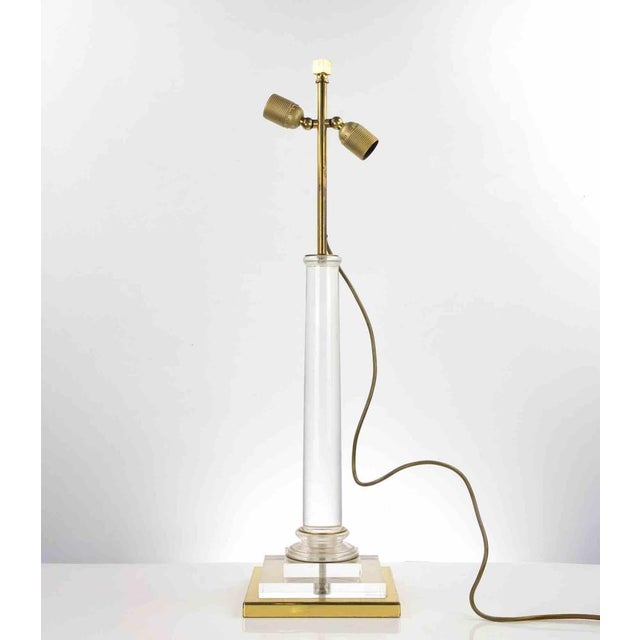 Gold Italian Design Brass and Acrylic Glass Table Lamp by Corinne Halna, 1970s For Sale - Image 8 of 8