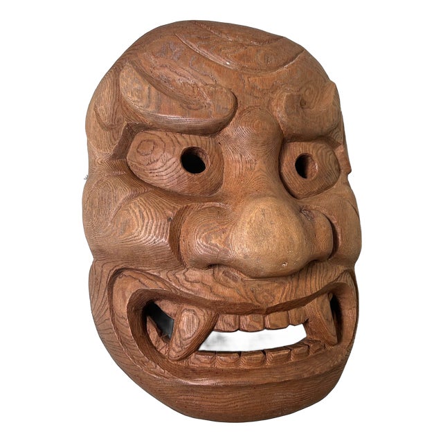 Wooden Kijin-Kei Oni Mask, 1920s For Sale