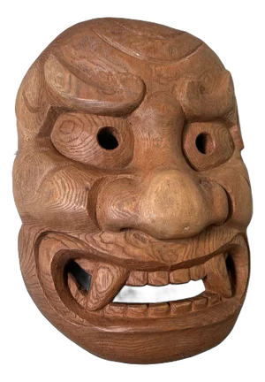 Wooden Kijin-Kei Oni Mask, 1920s