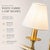 Transitional Aloadecor Transitional Warm Brass Linear Chandelier With Fabric Shades For Sale - Image 3 of 7