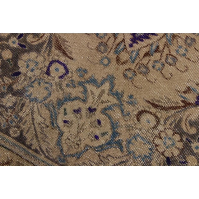 1990s 1990s Shabby Chic One of a Kind Hand Painted Brown Wool Rug - 8′ × 11′ For Sale - Image 5 of 8