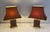 1970s Mid Century Modern Chinese Wood and Gilt Metal with Pagoda Shade Table Lamps - a Pair For Sale - Image 11 of 12