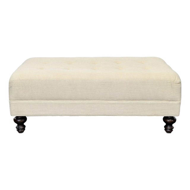 Pottery Barn Mitchell Gold + Bob Williams Tufted Ottoman/Coffee Table For Sale