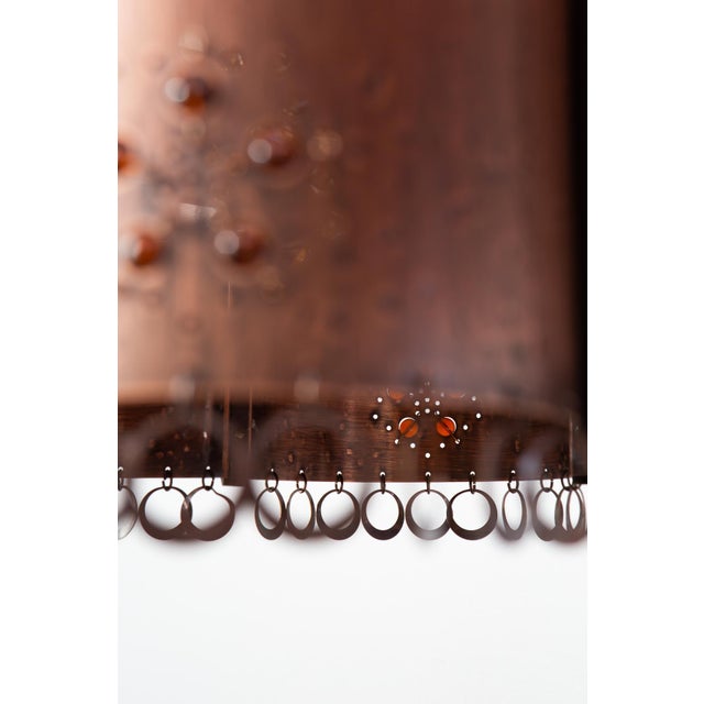 Large Vintage Swedish Copper and Wood Pendant, 1970s For Sale - Image 11 of 14