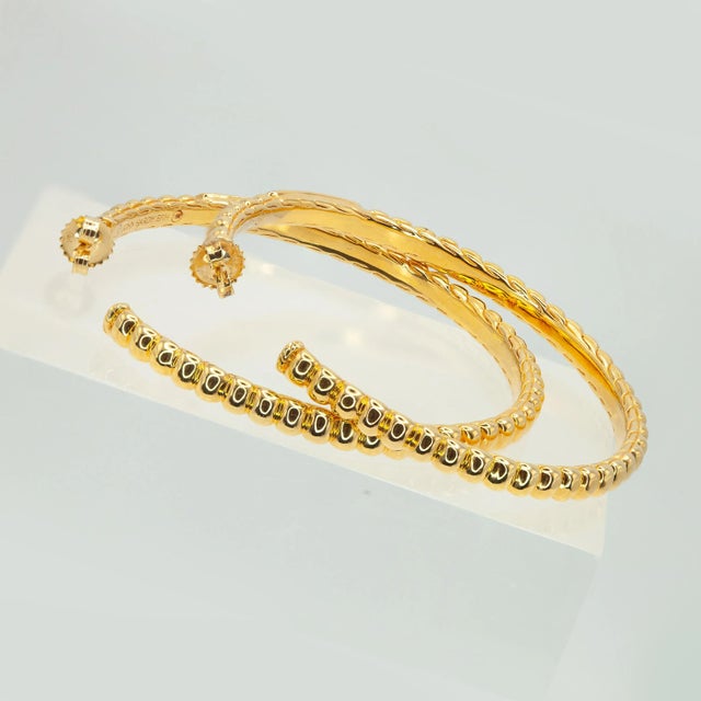 John Hardy Electroform Bedeg Collection 18k Yg Pavé Diamond Large Hoop Earrings, A Pair For Sale - Image 9 of 11