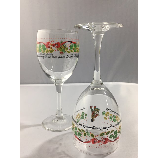 Vintage 12 Days of Christmas Wine Glasses Complete Set of 12 Chairish