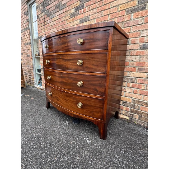 19th Century English Bowfront Chest of Drawers For Sale - Image 12 of 13