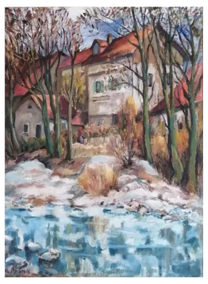 André Julien, Prina, Maisons à Pont d'Arve, Oil on Wood