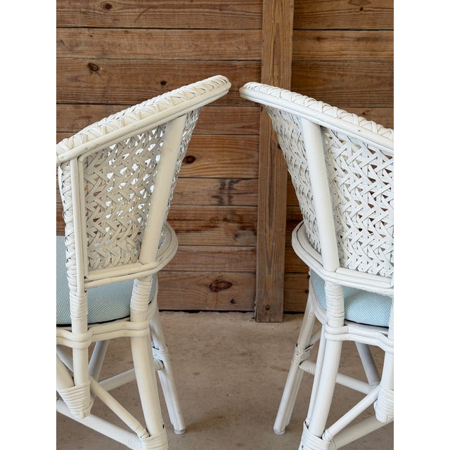 Pair of Vintage Coastal Whitecraft Rattan Side Chairs For Sale In Naples, FL - Image 6 of 12