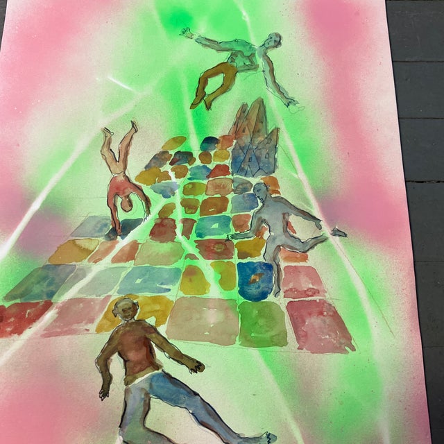 Original 18 x 24 painting on paper signed bottom right unframed