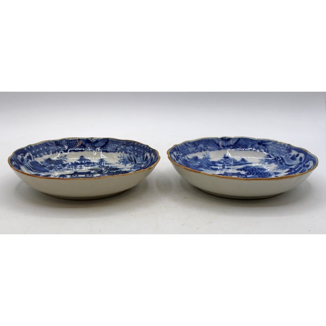Late 18th Century Pair of Chinese Export Blue & White Sweetmeat Dishes For Sale - Image 4 of 6