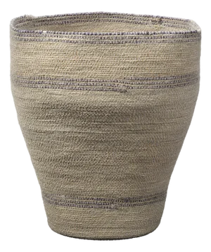 Jamie Young Trophy Basket in Seagrass with Blue Accents