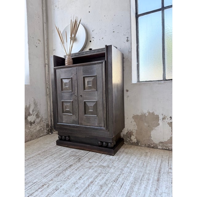Brown Art Deco Bar Cabinet by Hoffmann Chaleyssin, 1940s For Sale - Image 8 of 18