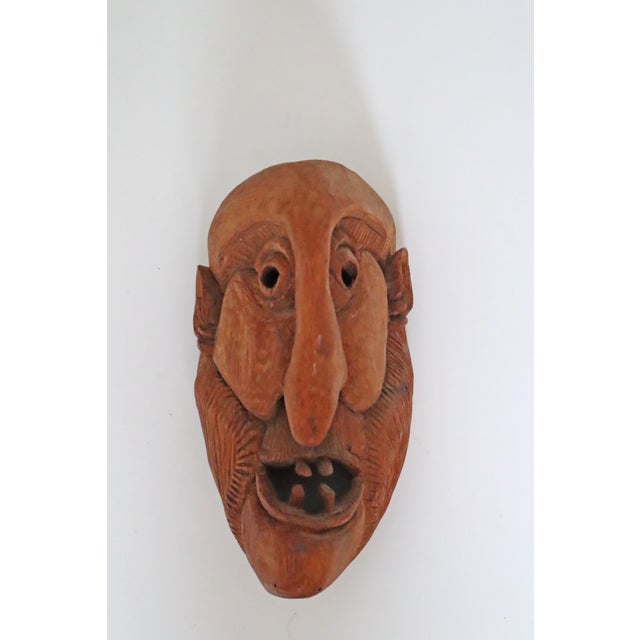 South Tyrolean Wooden Mask Grimace, 1960s For Sale - Image 11 of 18