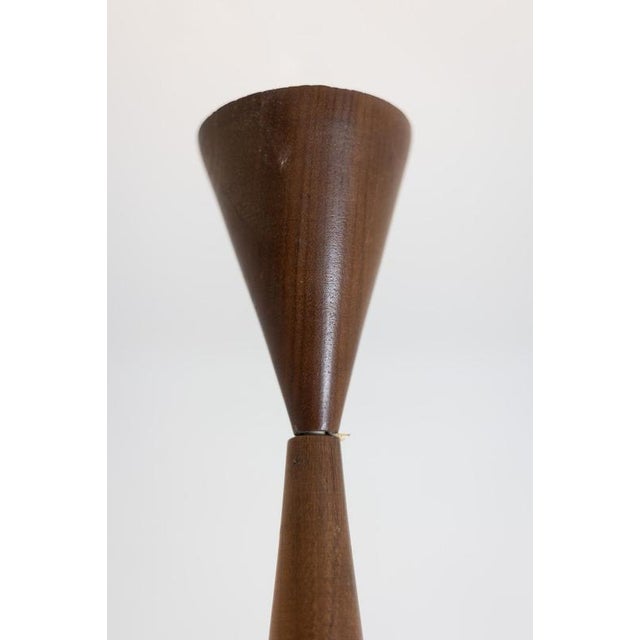 Suspension in White Opaline Glass and Blond Mahogany, 1960s For Sale - Image 3 of 7