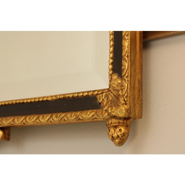 1980s Friedman Brothers Neoclassical Black & Gold Mirror For Sale - Image 5 of 12