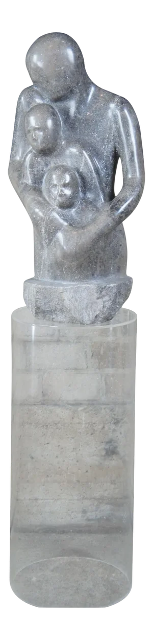 1978 Figurative Marble Sculpture with Lucite Stand by G. Turner