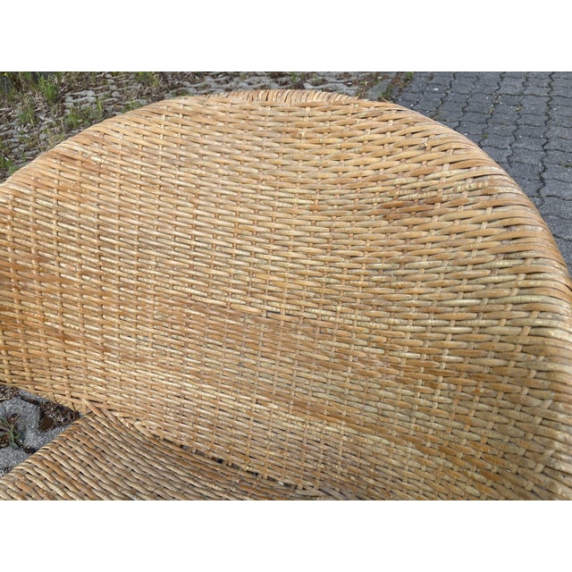 Modernist Wicker Cane Rocking Chair, 1960s For Sale - Image 9 of 18
