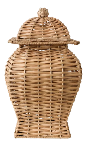 Square Wicker Ginger Jar, Small