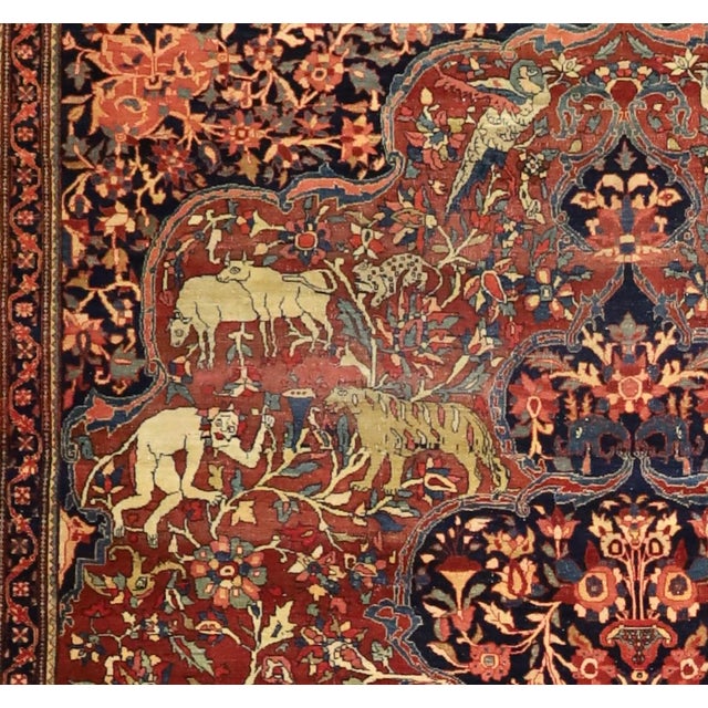 Antique Persian Farahan Sarouk Rug 7'3" X 10’0" For Sale - Image 4 of 9