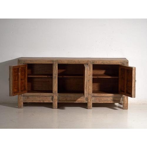Brown Antique 3-Door Sideboard in Pine, China, 1900 For Sale - Image 8 of 12