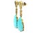 Italian 18k Gold Turquoise and Diamond Drop Earrings, Pair For Sale - Image 9 of 11